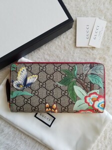 新品 GUCCI グッチ ティアン ジップ アラウンド ウォレット 長財布 ベージュ/マルチカラー 424893 K0L2G 8691 入手困難