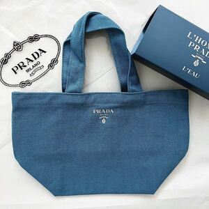 新品未使用 プラダ PRADA ハンドバッグ エコバッグ メンズ ノベルティ 箱付き バッグ トートバッグ ブルー レディース