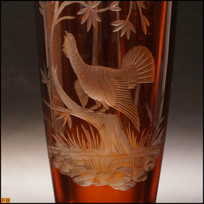 1328-ジュリア◆フラワーベース クリスタルガラス 花器 色被せ ハンドカット ポーランド製 Juliaの画像7