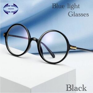 ラウンド　メガネ ブルーライトメガネ　伊達眼鏡 丸型 パソコン用 PCメガネ サングラス　UVカット ファッション眼鏡　