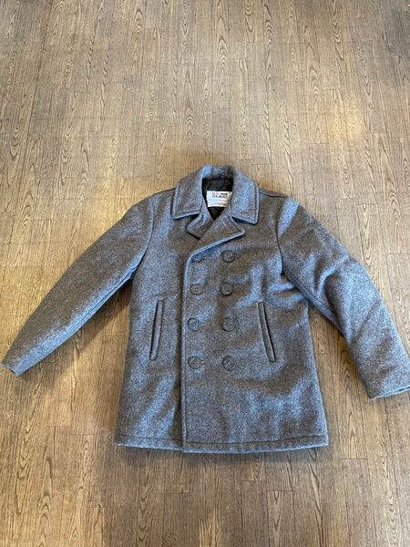 アメカジUSA古着☆SCHOTT/ショットPコートSIZE Ｍ 灰色　USA Schott USA製