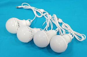 4個　ランタン　USB　フック　電球　LED　照明　ライト キャンプ　アウトドア　送料無料　未使用