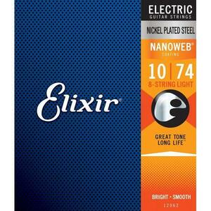 ★Elixir エリクサー 12062 [10-74] NANOWEB Light 8弦ギター弦 1セット★新品/メール便