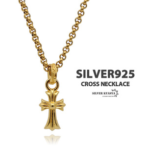  necklace silver 925 18k gp stainless steel chain necklace Cross 10 character .18 gold Gold (45cm)