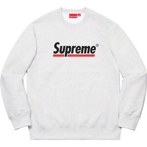 【レターパックプラス対応】 SUPREME シュプリーム UNDERLINE CREWNECK SWEATSHIRT アンダーラインクルーネック スウェット トレーナーGREY