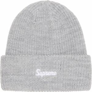 【新品未使用】 23AW 24 新品 SUPREME シュプリーム LOOSE GAUGE BEANIE ビーニー ニット帽 ぼうし 帽子 GREY グレー色 即決早い者勝ち