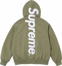 【新品未使用】 23AW 24 新品 SUPREME シュプリーム SATIN APPLIQUE HOODED SWEATSHIRT スウェット フーディー パーカー OLIVE M オリーブ_画像1