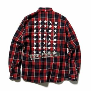 【良品】【レターパックプラス可】 FCRB f.c real bristol エフシーレアルブリストル SOPH ソフ BIG LOGO FLANNEL SHIRTS チェックシャツ