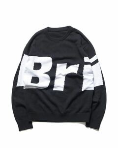 【新品未使用】 23AW 24 新品 FCRB f.c real bristol エフシーレアルブリストル SOPHNET ソフネット BIG LOGO CREWNECK KNIT ニット BLACK