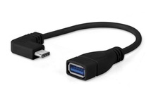 L字 USB3.1 Type C to USB3.0 Type A 変換ケーブル 20cm オス－メス/L字 90°USB C M-USB3.0 AF OTG ケーブル 黒_画像1