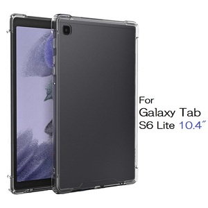 Galaxy Tab S6 lite 10.4インチ/P610/615用 TPU ソフト バック カバー フルカバー エアクッション角割れなし 衝撃緩和 耐衝撃 透明