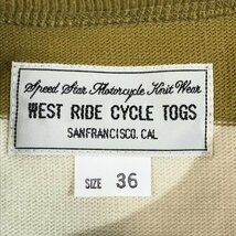 ☆WEST RIDE CYCLE TOGS/ウエストライド ボーダー クルーネック カットソー マスタード/アイボリー size36 /060_画像3