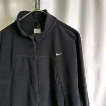 00s NIKE ナイロン フリース ジャケット L ブラック 黒 ブルゾン THERMA-FIT ナイキ 90s 古着 オールド ビンテージ_画像2