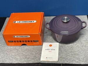 廃番色/美品◎ル クルーゼ LE CREUSET☆ココットロンド トラディション 20cm/カシス☆箱付き☆両手鍋 ☆ 