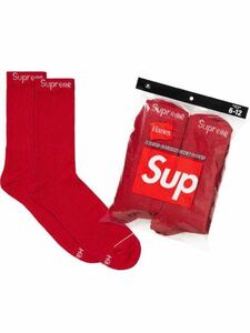 新品未使用　Supreme シュプリーム　ソックス Hanes ヘインズ 靴下 PACK 一足バラ売り　赤　レッド