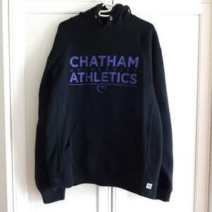 送料520円■USA古着 ラッセル 前V スウェットパーカー 黒 M■champion リバースウィーブ風 RUSSELL ATHLETIC Chatham University■アメカジ