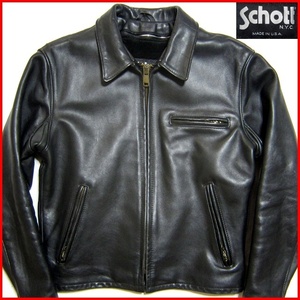  prompt decision *Schott N.Y.C* men's 40≒L rank leather rider's jacket Schott 64 2 ps leather black black lai DIN g single liner attaching real leather 