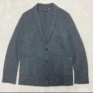 ●1円 美品《アルマーニ エクスチェンジ》A|X ARMANI EXCHANGE 圧縮ウール 2B アンコンジャケット/グレー/サイズL/メンズ