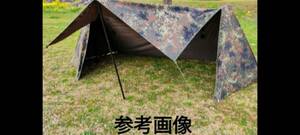 ドイツ軍パップテントジッパー加工品1枚　修理箇所有り