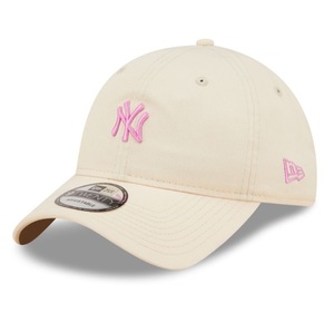 NY ヤンキース MLB ★ New Era ミニロゴ ベージュ キャップ A