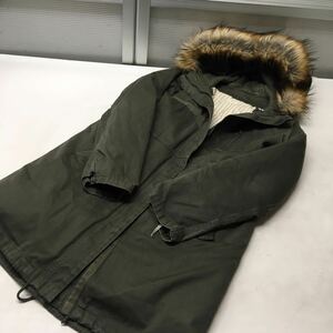  free shipping *Ungrid Ungrid * Mod's Coat protection against cold liner attaching long coat * khaki *M size #51020sug