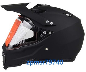 新品　バイク　フルフェイスヘルメット　オフロードヘルメット　艶消しブラック　インナー丸洗い可能　M～XXLサイズ 