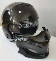 フルフェイスヘルメット　スコーピオン風ヘルメット　ジェットヘルメット　ハーレーヘルメット　M～XXLサイズ選択可　艶黒　多機能　変身_画像4