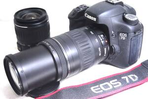 人気機種 CANON キヤノン EOS 7D Wレンズセット 300mm超望遠 付属充実＋初期不良対応【即決特典／CFカード16GB＋『スーパーブック』】♯281