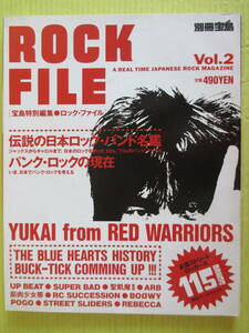 ROCK FILE ロック・ファイル Vol.2 1988年8月 別冊宝島 伝説の日本のロックバンド名鑑 バンドグッズ ブルーハール BUCK-TICK バクチク