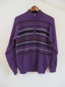 ANDRELUCIANO purple border collar Zip sweater (USED)102018B