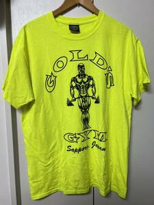 【中古美品】【送料無料】GOLD’S GYM ゴールドジム Tシャツ T Shirts イエロー Lサイズ 札幌