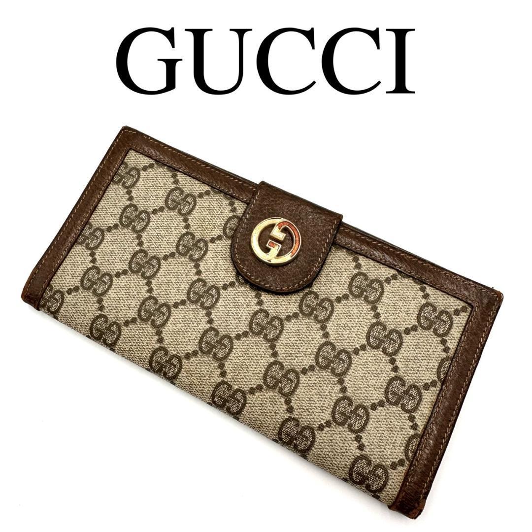 GUCCI グッチ 長財布 インターロッキング GGスプリーム オールド レザー