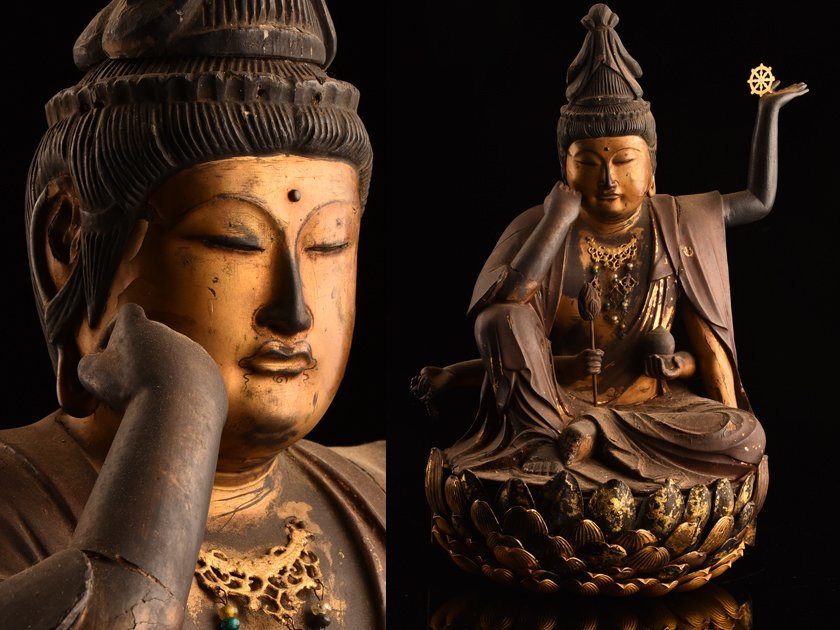 時代 仏教美術 木彫鍍金立像2/ 仏像 観音 大仏 釈迦 金銅仏 鍍金仏