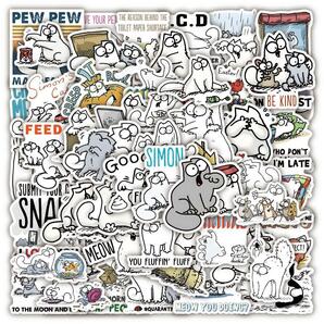 サイモンズキャット ステッカー 53枚セット PVC 防水 シール Simon's Cat イギリス アニメ ねこ ネコ 猫 イラスト キャラクターの画像3