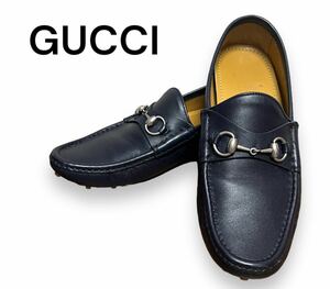 GUCCI グッチ ドライビング シューズ　ネイビー　サイズ 41 1/2