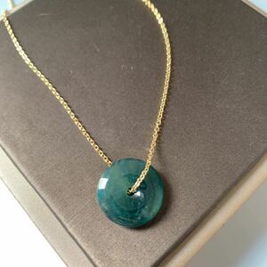 * Jedi to*book@..* jade * natural stone * necklace pendant * flat cheap .* pouch attaching * in present .023P10172