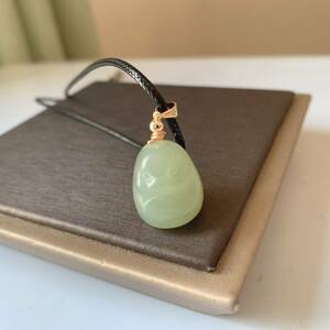  with translation * peace rice field sphere * jade * necklace * pendant * sculpture * natural stone * Power Stone * pouch attaching * in present .023P10264