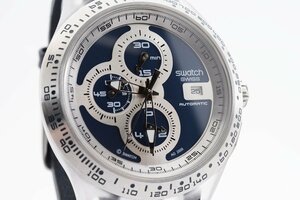 美品 稼働品 スウォッチ 裏スケ クロノグラフ 自動巻き メンズ 腕時計 SWATCH