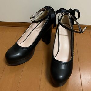 夢展望 スカラップリボンパールパンプス 25.5 パール片方欠品