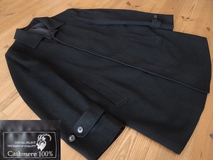 美品 D.R.M.C. 大栄既製服 100％ Cashmere カシミヤ 黒 ブラック コート サイズ M