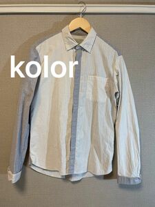 kolor 長袖シャツ ストライプシャツ　ストライプ　ドメブラ　シワ加工