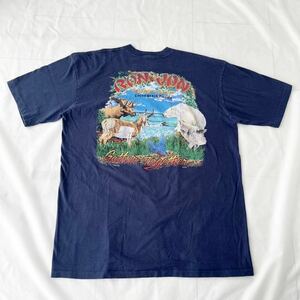 2XL ビッグサイズ 80s 90s RONJON USA製 ポケットTシャツ アニマル 動物 プリント（ ビンテージ 80年代 90年代 ロンジョン オールドサーフ