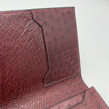 ω希少【HERMES エルメス オーストリッチ長財布 札入れ 〇L 1982年 ヴィンテージ ロングウォレット エキゾチックレザー ダチョウ】TK1051_画像5