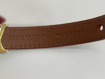 ♪綺麗【LOUIS VUITTON LVアイコニック M8106F レザー ゴールド金具 ルージュ レッド ブレスレット バングル　】OK16029_画像7