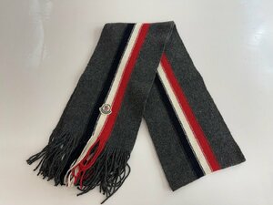 ♪【MONCLER モンクレール グレー系 マフラー RN116347 メンズ＆レディース タグ付き フリンジ　】OK16149