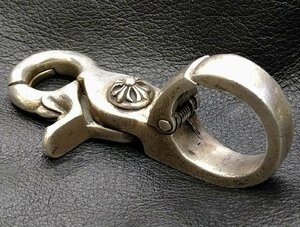 ＄【 CHROME HEARTS クロムハーツ クイッククリップ クロスボール キーリング キーホルダー 約48ｇ SV925 シルバーアクセサリー 】KH10343