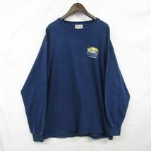 90s USA製 サイズ L RON JON SURF SHOP 長袖 Tシャツ バック プリント ロンT ネイビー ロンジョン 古着 ビンテージ 3O0910_画像1