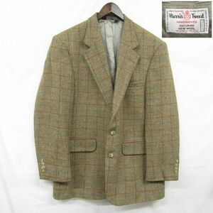 USA製 サイズ 43R Harristweed ウール ツイード テーラード ジャケット ブレザー ブラウン ハリスツイード 古着 ビンテージ 3O1306