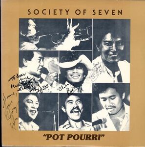 サイン入り！USプレスLP！Society Of Seven / Pot Pourri【SOS Audio / SOS-003】ソサエティ・オブ・セヴン ハワイアン ソウル AOR