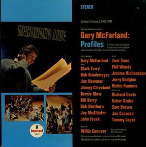 US盤72年プレスLP！Gary McFarland / Profiles【Impulse! / AS-9112】ゲイリー・マクファーランド ビッグバンド ライブ盤 マリンバ ジャズ
